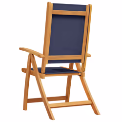VidaXL 4008422 chaise d'extérieur Terrace Siège rembourré Bois d'acacia, Tissu Bleu - Vue supplémentaire 6