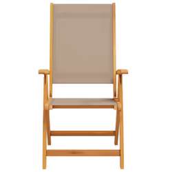 VidaXL 4008423 chaise d'extérieur Terrace Siège rembourré Bois d'acacia, Tissu Taupe - Vue supplémentaire 4