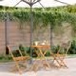 vidaXL Ensemble de bistro 3 pcs gris polypropylène et bois massif