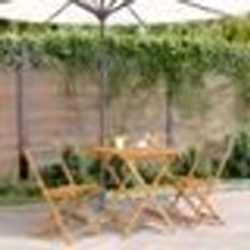 vidaXL Ensemble de bistro 3 pcs gris polypropylène et bois massif