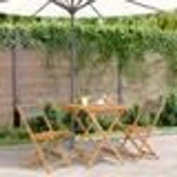 vidaXL Ensemble de bistro 3 pcs gris polypropylène et bois massif