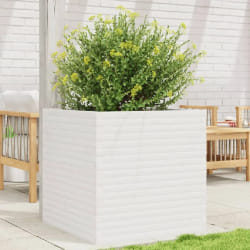 vidaXL Jardinière blanc 70x70x68,5 cm bois de pin massif