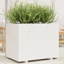 vidaXL Jardinière blanc 90x60x72,5 cm bois de pin massif