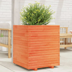 vidaXL Jardinière cire marron 60x60x72 cm bois de pin massif