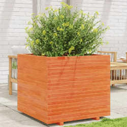 vidaXL Jardinière cire marron 80x80x72 cm bois de pin massif