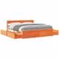 vidaXL Lit avec tiroirs/matelas cire marron 200x200 cm bois massif pin - 100 x 200 cm
