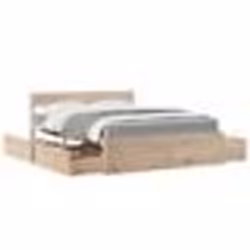 vidaXL Lit avec tiroirs et matelas 160x200 cm bois de pin massif - 160 x 200 cm