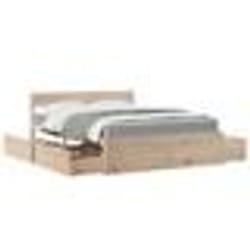 vidaXL Lit avec tiroirs et matelas 160x200 cm bois de pin massif - 160 x 200 cm