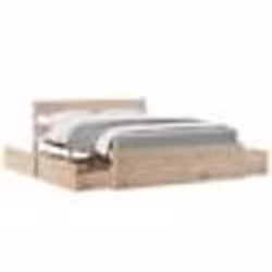 vidaXL Lit avec tiroirs et matelas 140x200 cm bois massif de pin - 140 x 200 cm