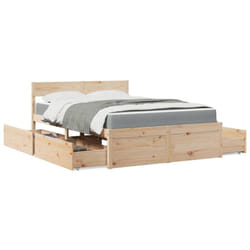 Lit avec tiroirs et matelas 120x200 cm bois massif de pin Vidaxl