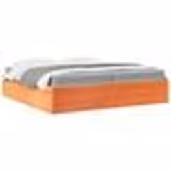 vidaXL Lit avec matelas cire marron 200x200 cm bois massif de pin - 100 x 200 cm