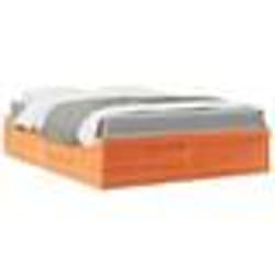vidaXL Lit avec matelas cire marron 140x200 cm bois massif de pin - 140 x 200 cm