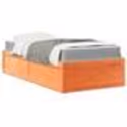 vidaXL Lit avec matelas cire marron 100x200 cm bois massif de pin - 100 x 200 cm