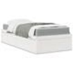vidaXL Lit avec matelas blanc 90x200 cm bois massif de pin - 90 x 200 cm