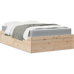 Vidaxl - Lit avec matelas 140x190 cm bois massif de pin