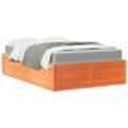 vidaXL Lit avec matelas cire marron 140x190 cm bois massif de pin - 140 x 190 cm