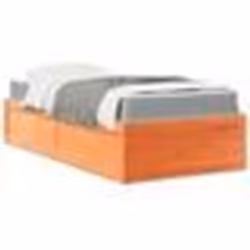 vidaXL Lit avec matelas cire marron 90x190 cm bois massif de pin - 90 x 190 cm