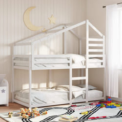 vidaXL Lit superposé sans matelas blanc 90x190 cm bois de pin massif - 90 x 190 cm