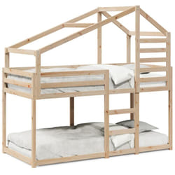 Lit superposé sans matelas 75x190 cm bois de pin massif Vidaxl