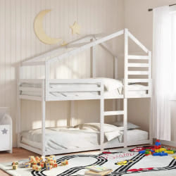 vidaXL Lit superposé sans matelas blanc 75x190 cm bois de pin massif