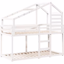 vidaXL Lit superposé sans matelas blanc 90x190 cm bois de pin massif - 90 x 190 cm