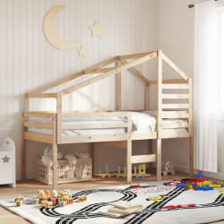 vidaXL Lit haut sans matelas 90x190 cm bois de pin massif - 90 x 190 cm