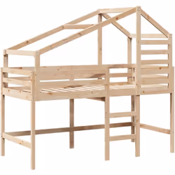 Ce lit mezzanine pour enfants a été fabriqué en pin massif et est conçu pour recevoir et optimiser l'espace. Bois de pin mass ...
