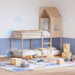 Ce lit superposé pour enfants avec toit est élégant et fonctionnel, ce qui en fait un ajout parfait à toute pièce avec un esp ...