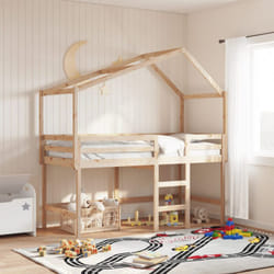 Lit superposé avec échelle et toit sans matelas 90x190 cm vidaXL