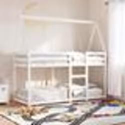 vidaXL Lit superposé sans matelas blanc 80x200 cm bois de pin massif - 80 x 200 cm