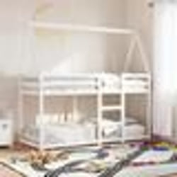 vidaXL Lit superposé sans matelas blanc 80x200 cm bois de pin massif - 80 x 200 cm