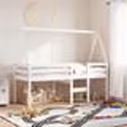 vidaXL Lit haut sans matelas blanc 90x200 cm bois de pin massif - 90 x 200 cm