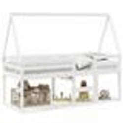 vidaXL Lit haut sans matelas blanc 80x200 cm bois de pin massif - 80 x 200 cm