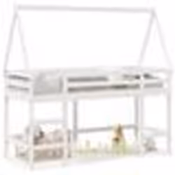 vidaXL Lit superposé avec échelle et toit sans matelas blanc 80x200 cm - 80 x 200 cm