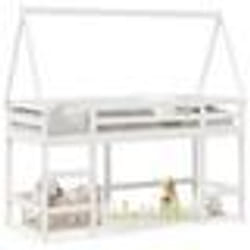 vidaXL Lit superposé avec échelle et toit sans matelas blanc 80x200 cm - 80 x 200 cm