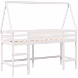 Ce lit mezzanine pour enfants a été fabriqué en pin massif et est conçu pour recevoir et optimiser l'espace. Bois de pin mass ...