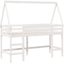 Vidaxl - Lit superposé avec échelle et toit sans matelas blanc 90x190 cm