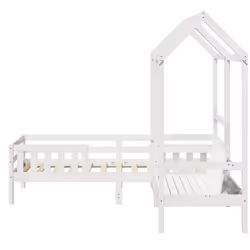 VidaXL 3282178 Lit pour enfant Blanc Bois - Vue supplémentaire 7