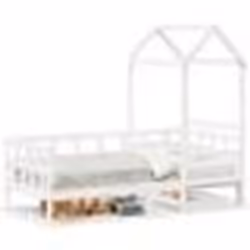 vidaXL Lit de jour avec toit sans matelas blanc 80x200 cm bois massif - 80 x 200 cm