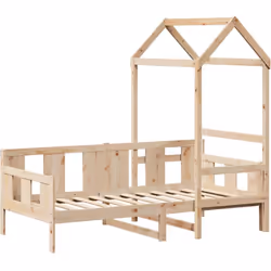 Ce lit de jour polyvalent en bois peut être utilisé comme un lit dans la chambre à coucher et est également idéal comme un ca ...