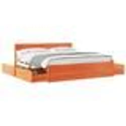 vidaXL Cadre de lit sans matelas cire marron 180x200cm bois pin massif - 180 x 200 cm