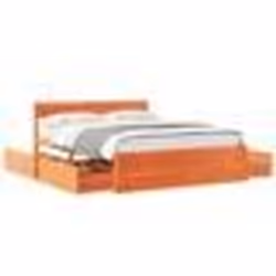 vidaXL Cadre de lit sans matelas cire marron 160x200cm bois pin massif - 160 x 200 cm