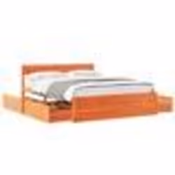 vidaXL Cadre de lit sans matelas cire marron 140x200cm bois pin massif - 140 x 200 cm