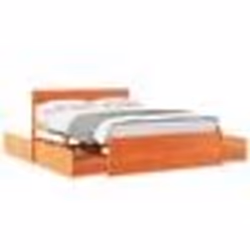 vidaXL Cadre de lit sans matelas cire marron 140x190cm bois pin massif - 140 x 190 cm
