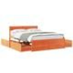 vidaXL Cadre de lit sans matelas cire marron 140x190cm bois pin massif - 140 x 190 cm