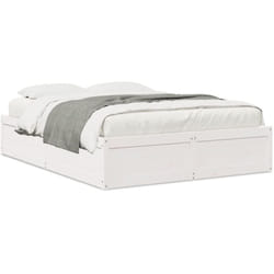 Vidaxl - Cadre de lit sans matelas blanc 140x200 cm bois de pin massif