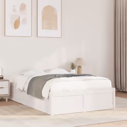 vidaXL Cadre de lit sans matelas blanc 120x200 cm bois de pin massif - 120 x 200 cm