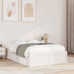 vidaXL Cadre de lit sans matelas blanc 120x200 cm bois de pin massif - 120 x 200 cm