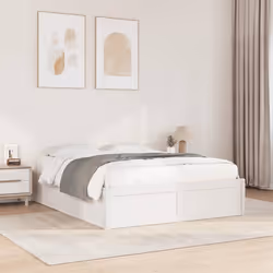 vidaXL Cadre de lit sans matelas blanc 140x190 cm bois de pin massif - 140 x 190 cm