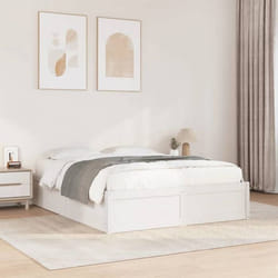 vidaXL Cadre de lit sans matelas blanc 140x190 cm bois de pin massif - 140 x 190 cm